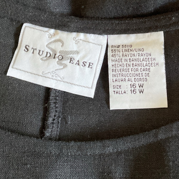 Studio Ease VINTAGE linen blend 2 PC maxi Dress & Black leopard print Jacket 16W - Picture 10 of 14